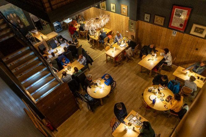 Gezellig hoekje in het restaurant